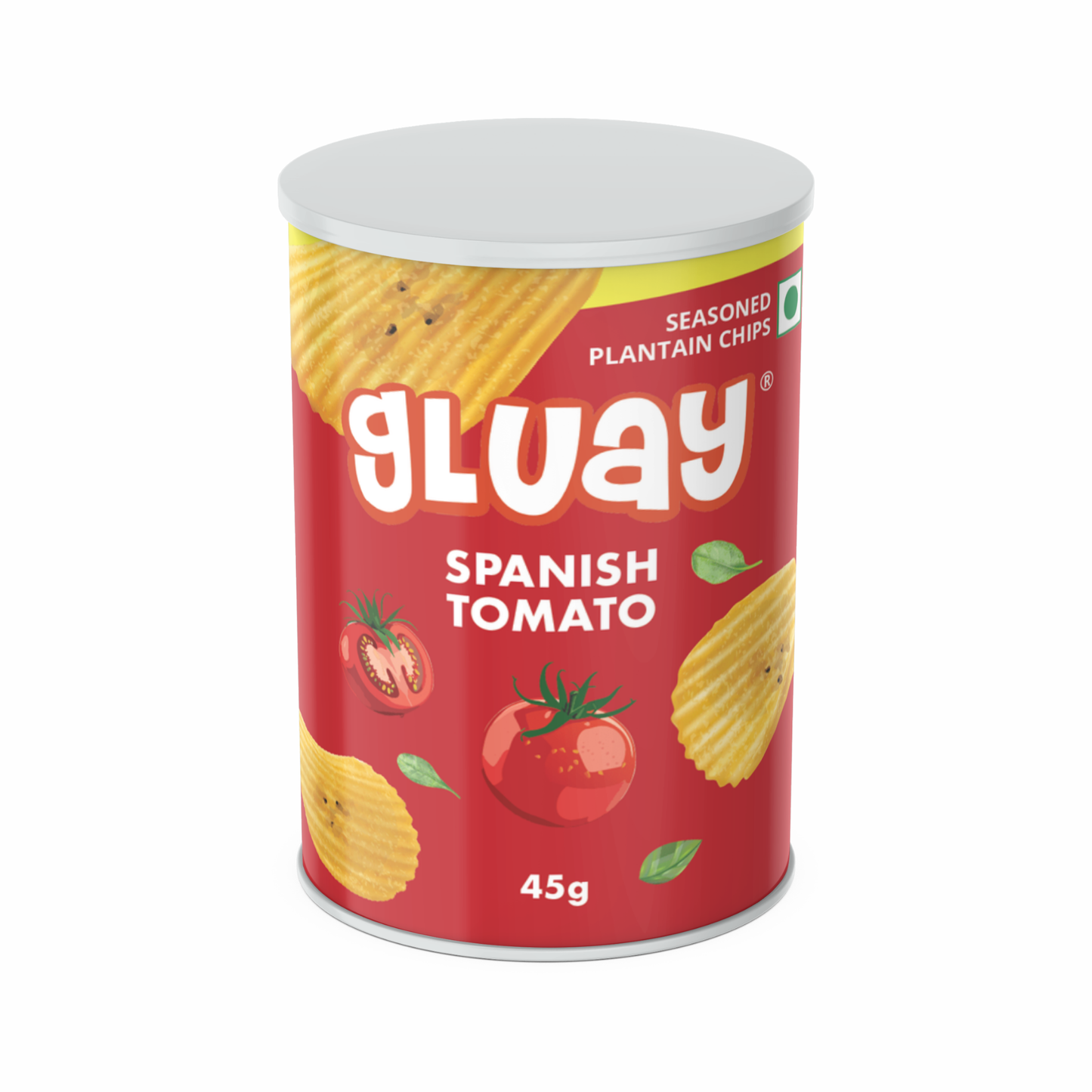 Gluay 45g Cans Pack of 2-Creme 'n Onion, Spanish Tomato
