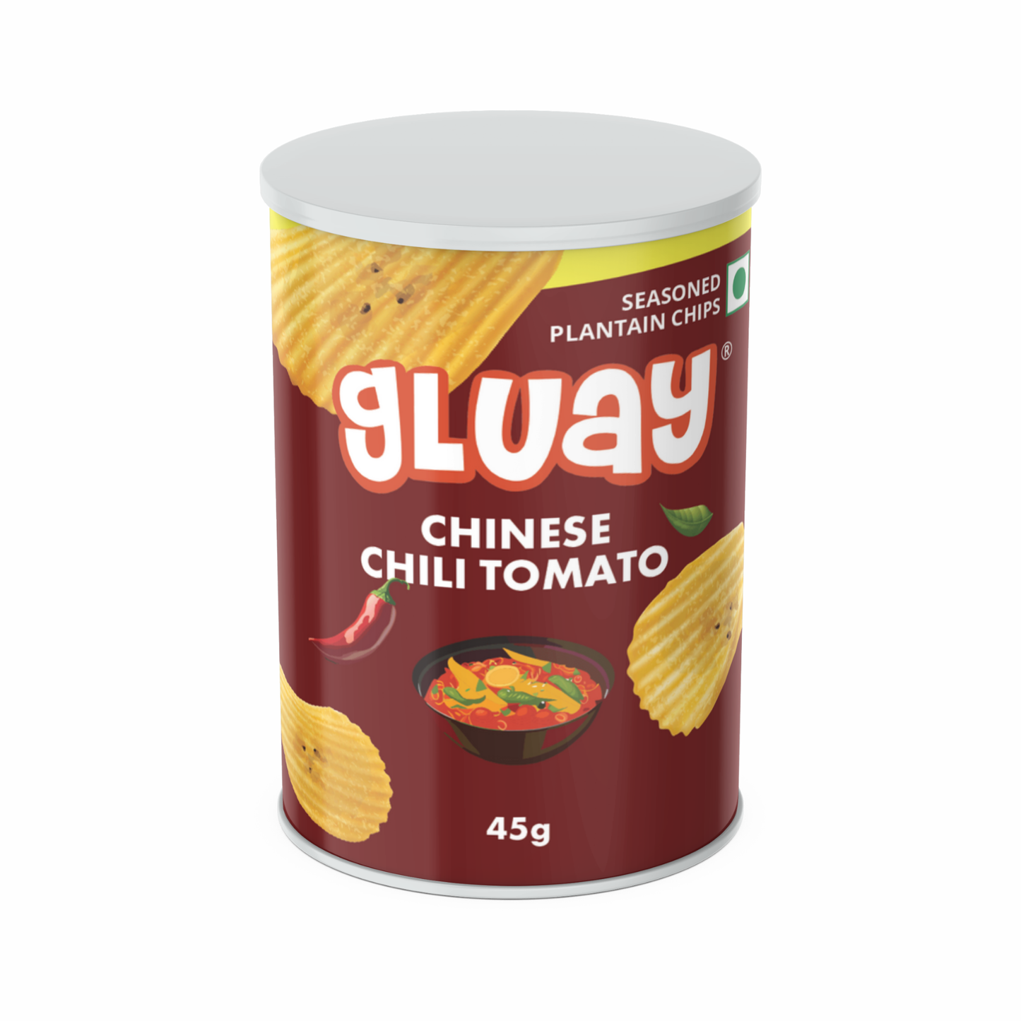 Gluay 45g Cans Pack of 2-Chinese Chili Tomato, Cheesy Cheddar