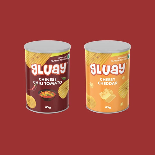 Gluay 45g Cans Pack of 2-Chinese Chili Tomato, Cheesy Cheddar